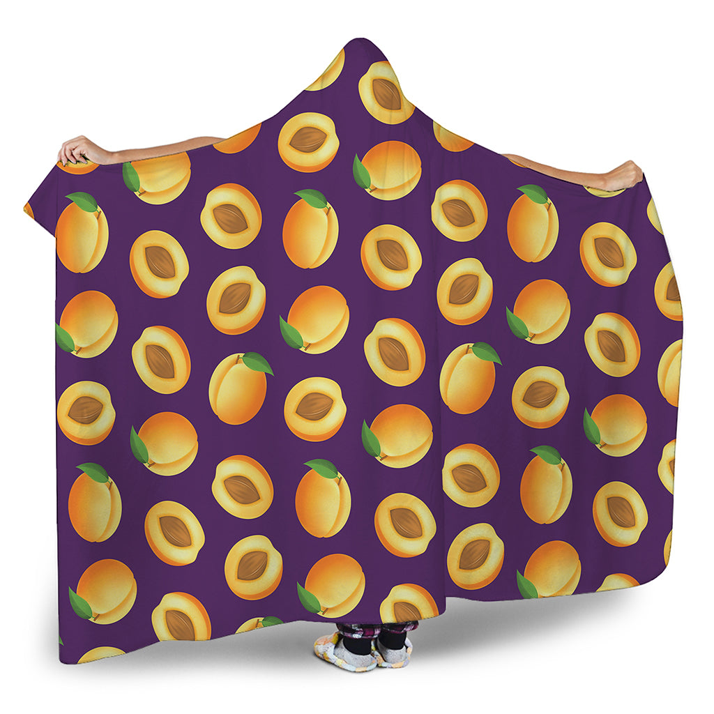 Apricot Fruit Pattern Print Hooded Blanket
