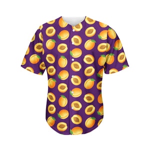 Apricot Fruit Pattern Print Men's Baseball Jersey