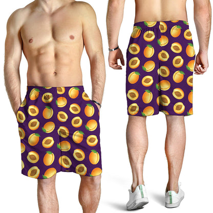 Apricot Fruit Pattern Print Men's Shorts