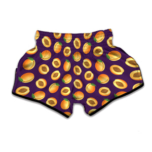 Apricot Fruit Pattern Print Muay Thai Boxing Shorts