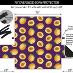 Apricot Fruit Pattern Print Oversized Sofa Protector