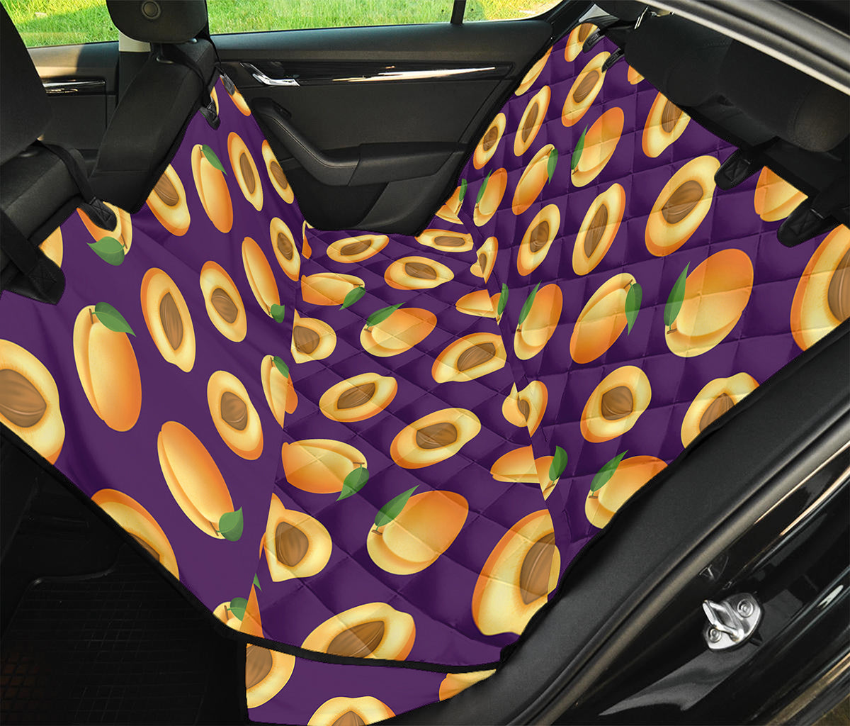 Apricot Fruit Pattern Print Pet Car Back Seat Cover