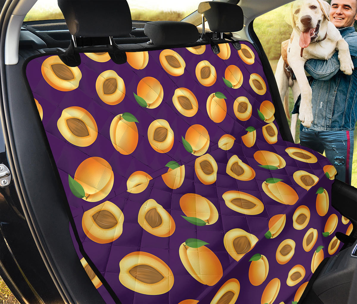 Apricot Fruit Pattern Print Pet Car Back Seat Cover