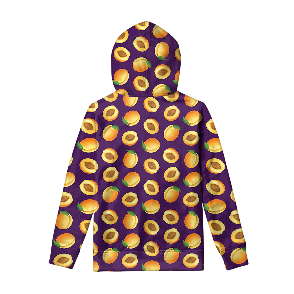 Apricot Fruit Pattern Print Pullover Hoodie