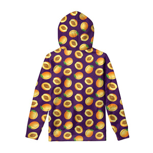 Apricot Fruit Pattern Print Pullover Hoodie