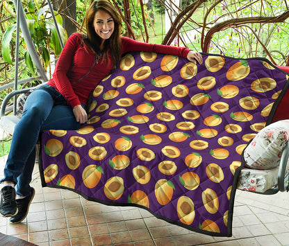 Apricot Fruit Pattern Print Quilt