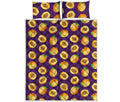 Apricot Fruit Pattern Print Quilt Bed Set