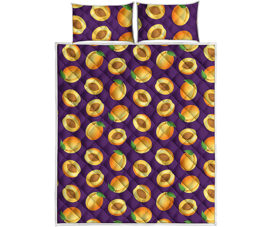 Apricot Fruit Pattern Print Quilt Bed Set