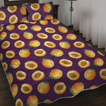 Apricot Fruit Pattern Print Quilt Bed Set