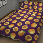 Apricot Fruit Pattern Print Quilt Bed Set
