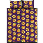 Apricot Fruit Pattern Print Quilt Bed Set