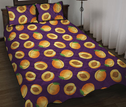 Apricot Fruit Pattern Print Quilt Bed Set