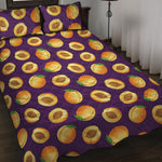 Apricot Fruit Pattern Print Quilt Bed Set