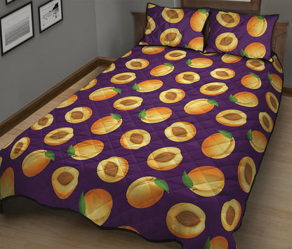 Apricot Fruit Pattern Print Quilt Bed Set