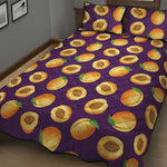 Apricot Fruit Pattern Print Quilt Bed Set