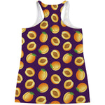 Apricot Fruit Pattern Print Women's Racerback Tank Top