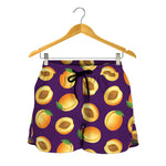 Apricot Fruit Pattern Print Women's Shorts