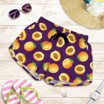 Apricot Fruit Pattern Print Women's Shorts