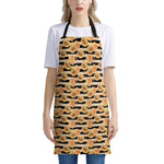 Apricot Fruit Striped Pattern Print Apron