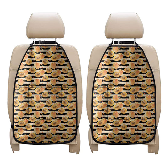 Apricot Fruit Striped Pattern Print Car Seat Organizers