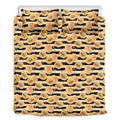 Apricot Fruit Striped Pattern Print Duvet Cover Bedding Set