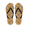 Apricot Fruit Striped Pattern Print Flip Flops