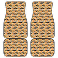 Apricot Fruit Striped Pattern Print Front and Back Car Floor Mats