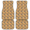 Apricot Fruit Striped Pattern Print Front and Back Car Floor Mats