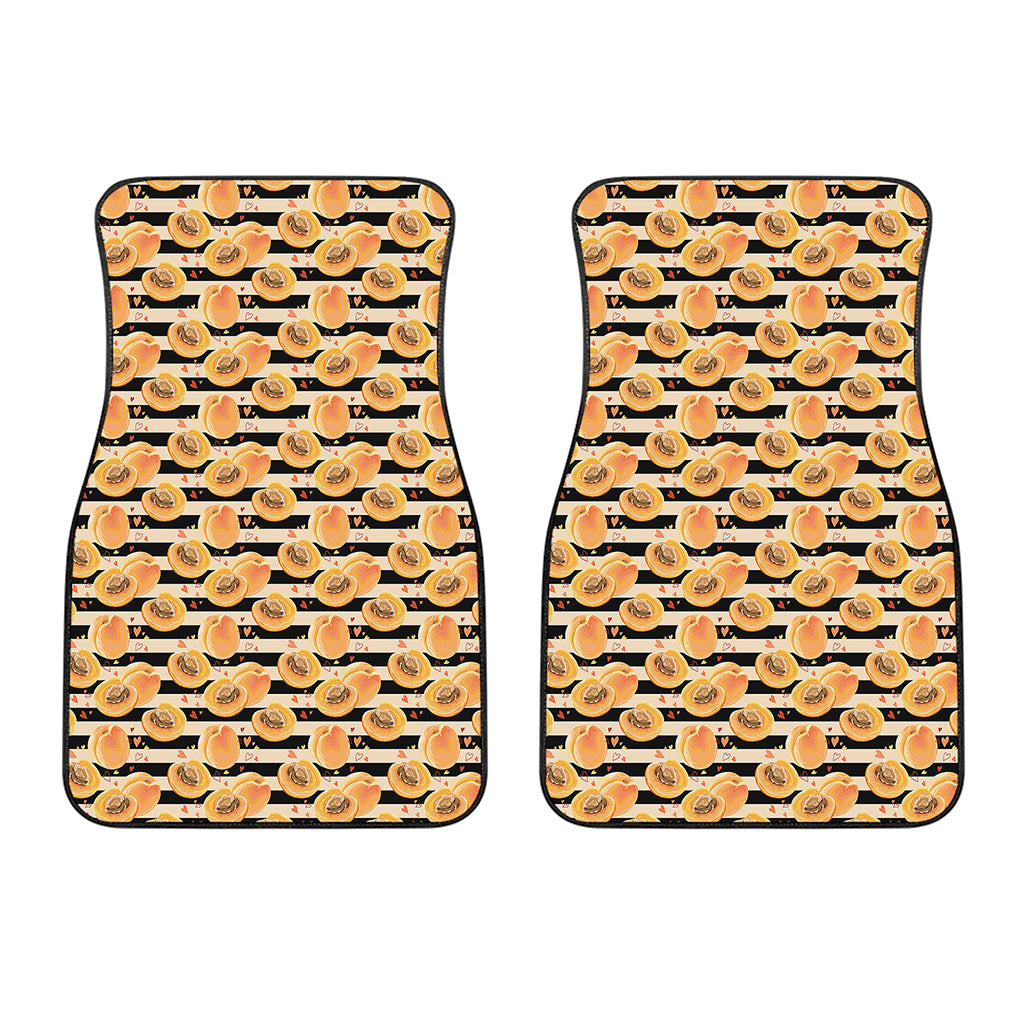 Apricot Fruit Striped Pattern Print Front Car Floor Mats