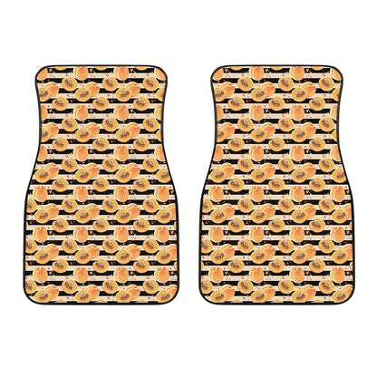 Apricot Fruit Striped Pattern Print Front Car Floor Mats