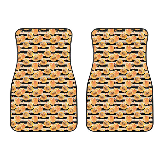 Apricot Fruit Striped Pattern Print Front Car Floor Mats