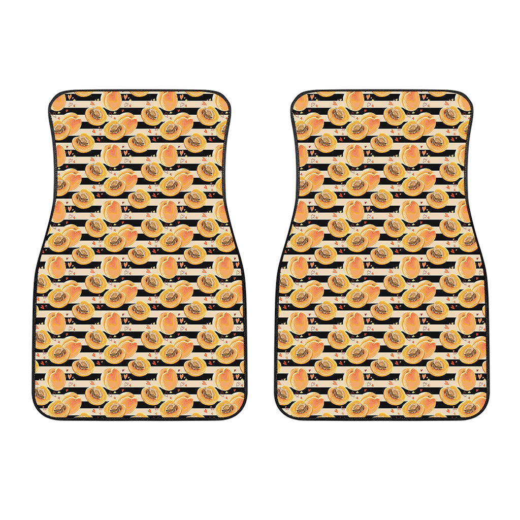 Apricot Fruit Striped Pattern Print Front Car Floor Mats