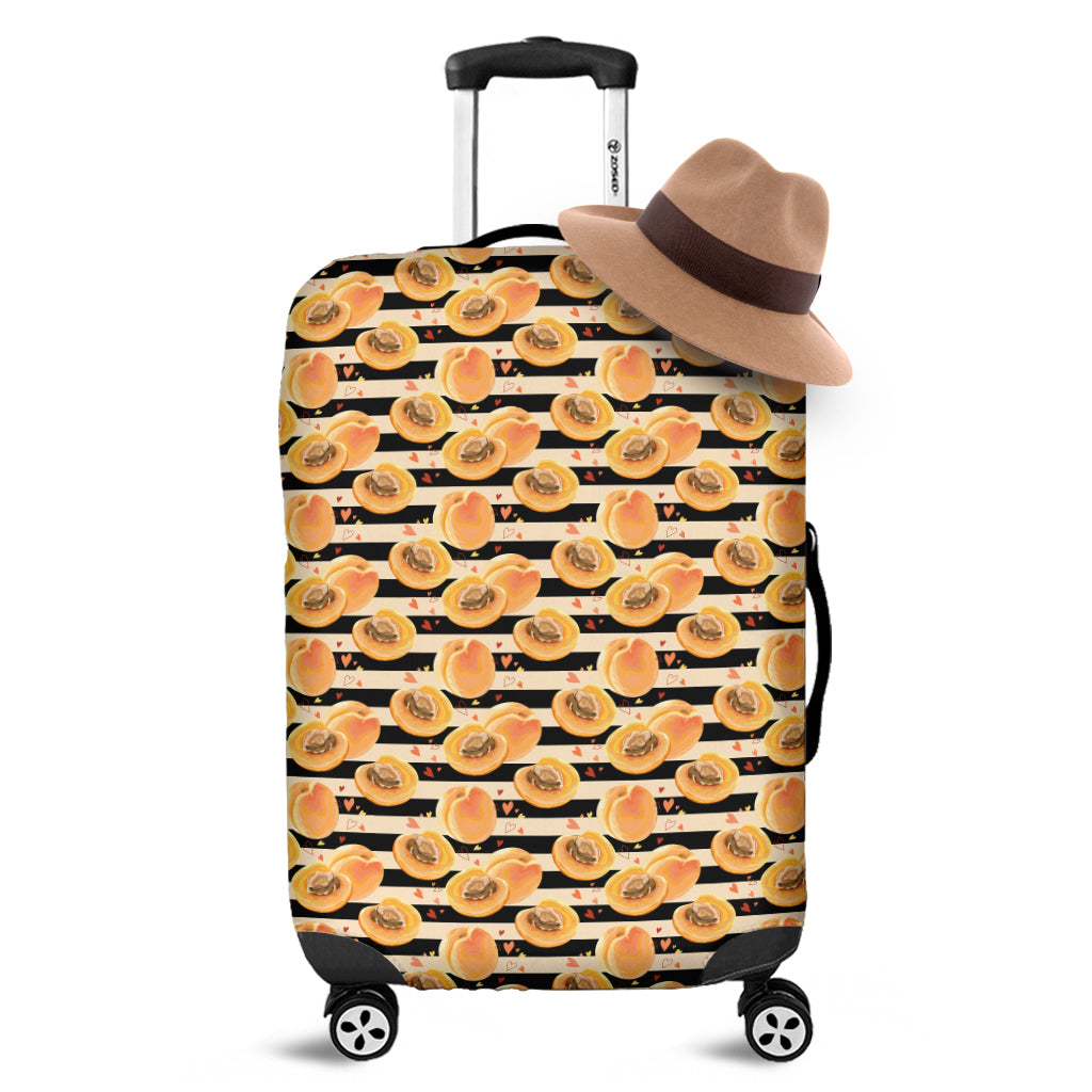 Apricot Fruit Striped Pattern Print Luggage Cover