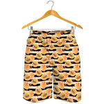 Apricot Fruit Striped Pattern Print Men's Shorts