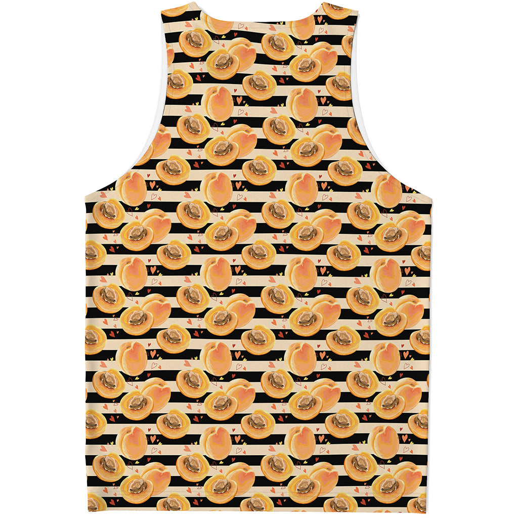 Apricot Fruit Striped Pattern Print Men's Tank Top
