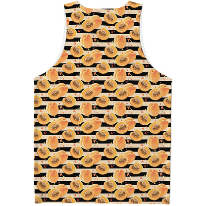 Apricot Fruit Striped Pattern Print Men's Tank Top