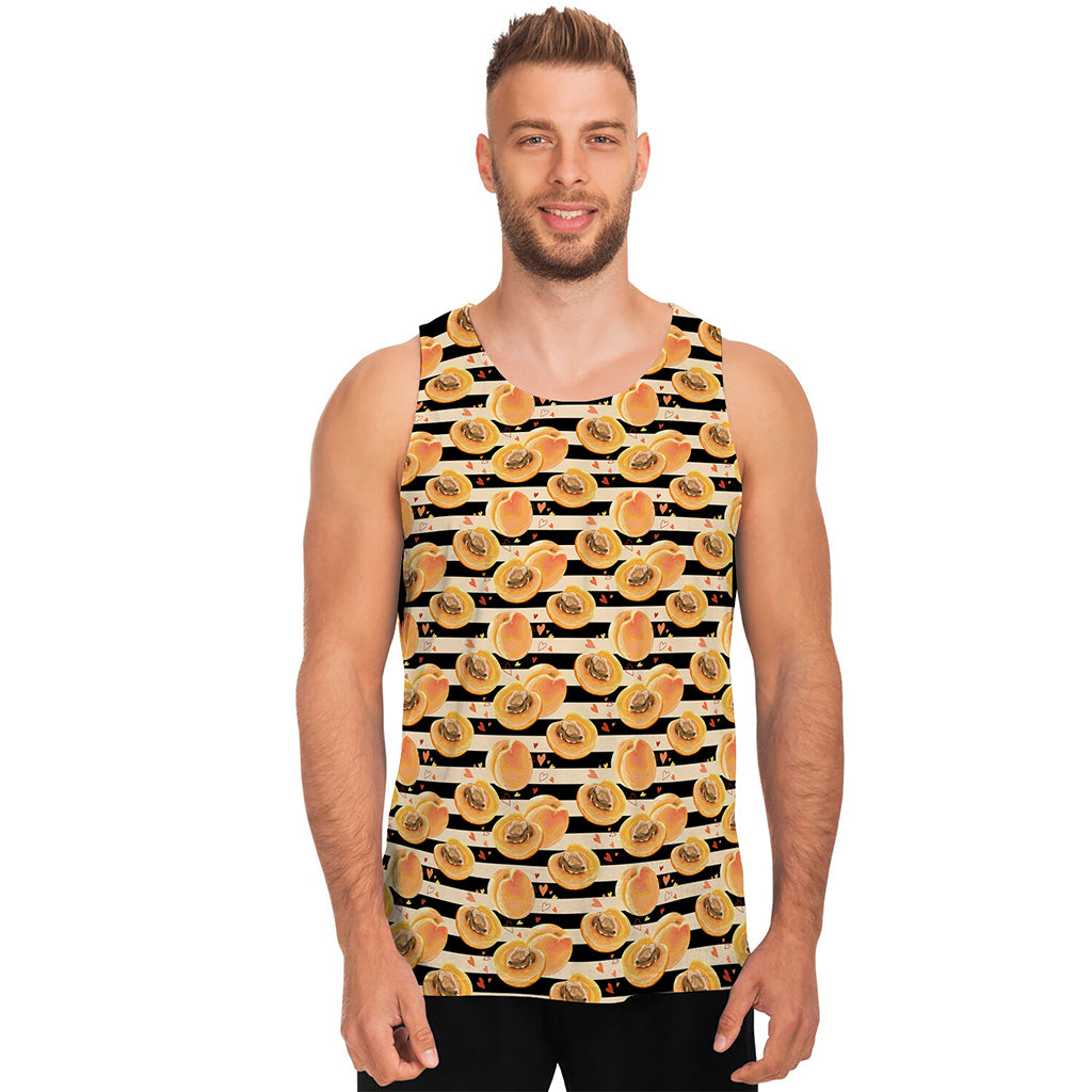 Apricot Fruit Striped Pattern Print Men's Tank Top