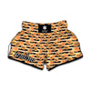 Apricot Fruit Striped Pattern Print Muay Thai Boxing Shorts