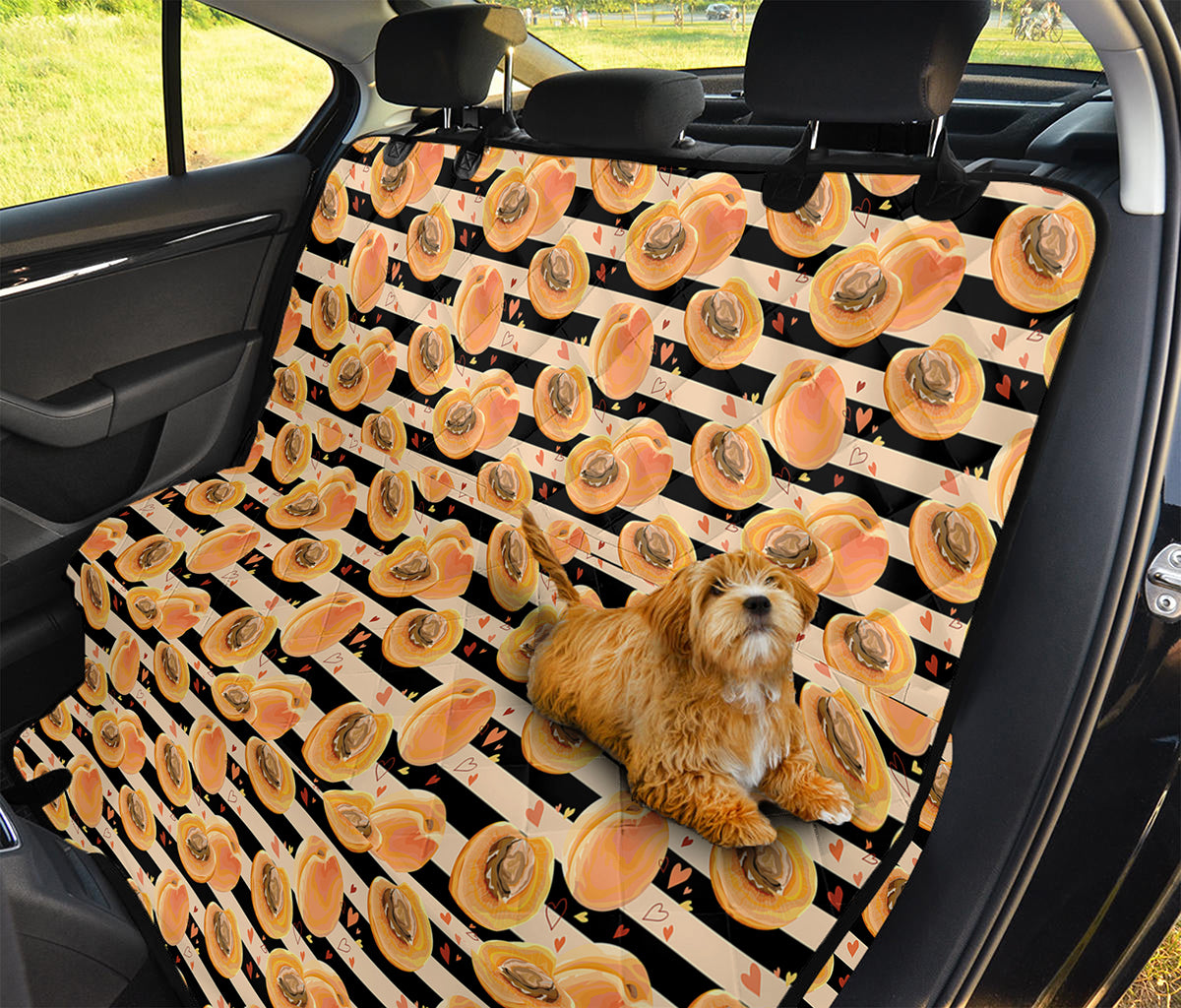 Apricot Fruit Striped Pattern Print Pet Car Back Seat Cover