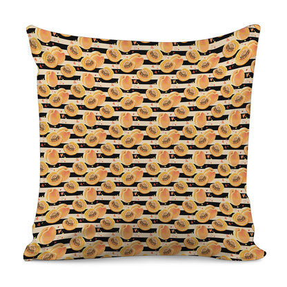Apricot Fruit Striped Pattern Print Pillow Cover