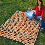 Apricot Fruit Striped Pattern Print Quilt