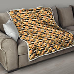 Apricot Fruit Striped Pattern Print Quilt