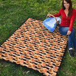 Apricot Fruit Striped Pattern Print Quilt