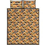 Apricot Fruit Striped Pattern Print Quilt Bed Set