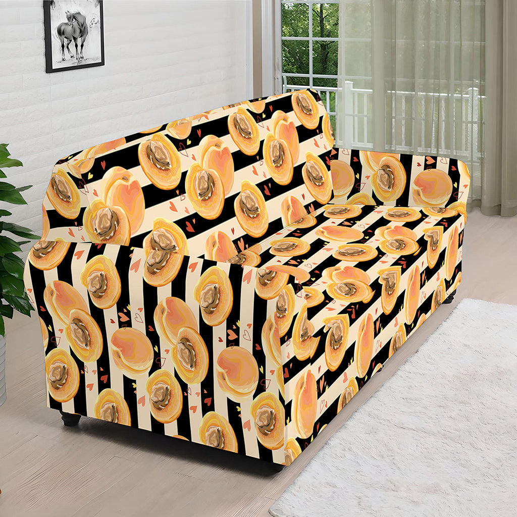 Apricot Fruit Striped Pattern Print Sofa Cover