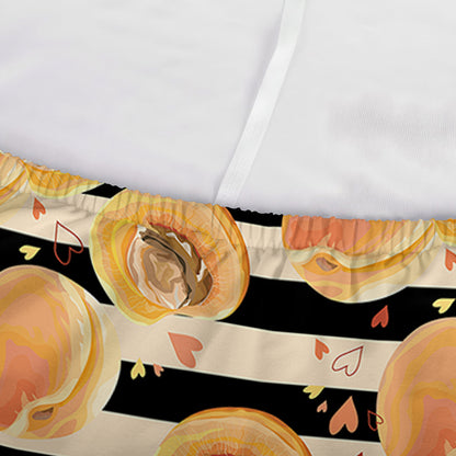 Apricot Fruit Striped Pattern Print Sofa Cover