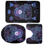 Aquarius And Astrological Signs Print 3 Piece Bath Mat Set