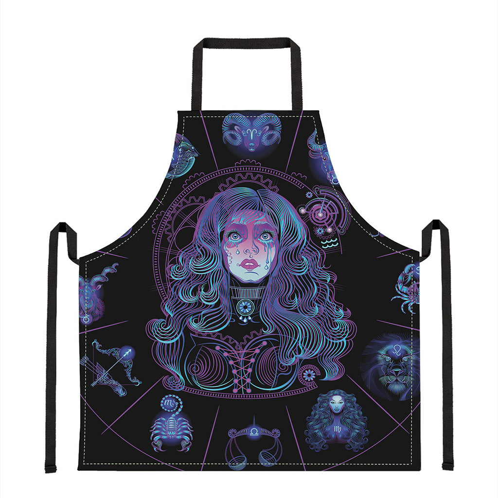 Aquarius And Astrological Signs Print Apron