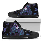 Aquarius And Astrological Signs Print Black High Top Shoes