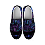 Aquarius And Astrological Signs Print Black Slip On Shoes